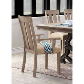 ACME 62333 Nathaniel - Chair (Set of 2) - Fabric & Maple
