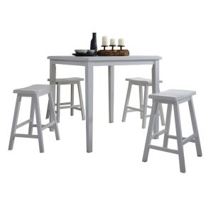 ACME 07289 Gaucho - 5 Piece Pk Counter Height Set - White - 36"