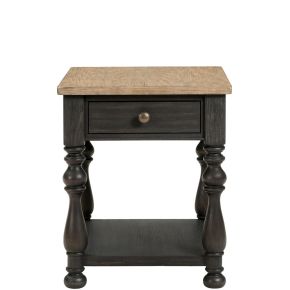 Riverside Furniture 32309 Barrington - 2 Tone Side Table - Antique Oak / Matte Black