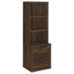 Coaster Fine Furniture 802713 Westpark - 3-Shelf Bookcase USB And Lockable Drawer - Dark Pine
