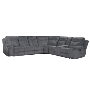 New Classic 28-U5427-3PS Teddy - 3 Piece Power Sectional - Gray