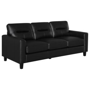 Coaster Fine Furniture 504664 Scotland - Faux Leather Upholstered Track Arm Sofa - Black