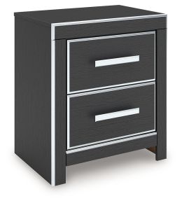 Signature Design by Ashley® PCB3380-92 Zuraleus - Two Drawer Night Stand - Black