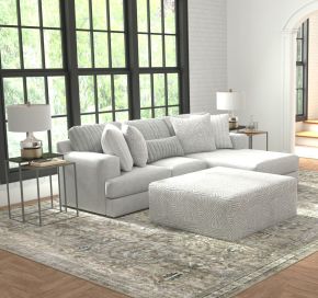 Jackson 3303/46/76/28-18 Logan - 2 Piece Upholstered Sectional With Comfort Coil Seating, 46" Cocktail Ottoman And 5 Included Accent Pillows (Right Side Facing Chaise) - Moonstruck