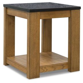 Signature Design by Ashley® T775-3 Quentina - Light Brown / Black - Rectangular End Table
