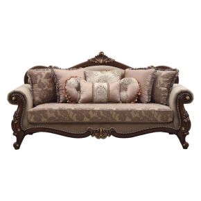 ACME 50690 Mehadi - Sofa With 8 Pillows - Velvet & Walnut