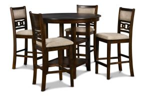 New Classic D1701-52S-CHY Gia - 5 Piece Round Counter Dining Set - Cherry