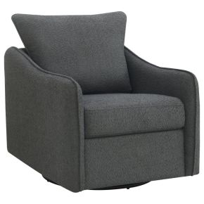 Coaster Fine Furniture 903393 Madia - Upholstered Sloped Arm Swivel Glider Chair - Charcoal
