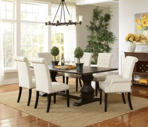 CoasterEssence 107411-S7 Parkins - 7 Piece Rectangular Dining Table Set - Rustic Espresso