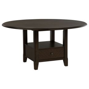 Coaster Fine Furniture 115100 Twyla - Round Dining Table With Drawer - Dark Cocoa