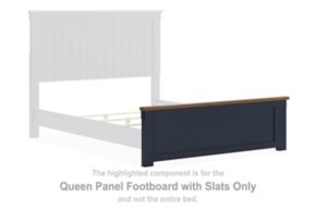 Signature Design by Ashley® B414-54 Landocken - Queen Panel Footboard With Slats - Brown / Blue