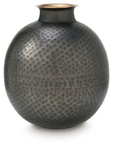 Signature Design by Ashley® A2000845 Woody - Vase - 14" - Pewter / Gold Finish
