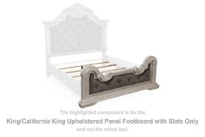 Signature Design by Ashley® PCB948-56 Bruchandi - King/California King Upholstered Panel Footboard With Slats - Antique White