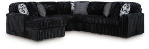Signature Design by Ashley® 98103S23 Midnight-Madness - 6-Piece Sectional With LAF Corner Chaise - Onyx