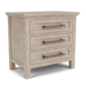 Riverside Furniture 79269 Bennett - Three Drawer Nightstand - Frosted Gray