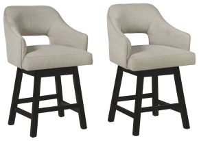 Ashley Furniture D380-724 Ashley Furniture D380-724 Tallenger - UPH Swivel Barstool (Set of 2) - Beige