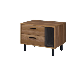 ACME 97964 Trolgar - Accent Table - Brown Oak & Black Finish