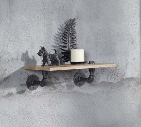 ACME AC00734 Brantley - Wall Rack - Oak & Sandy Black