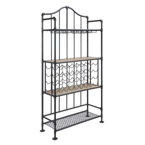 ACME DN01060 Edina - Wine Rack - Oak & Sandy Black