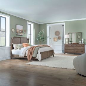 Liberty Furniture 866-BR-KPBDM Liberty Furniture 866-BR-KPBDM Hickory Grove - 3 Piece Bedroom Set (King Panel Bed, Dresser & Mirror) - Heirloom Brown