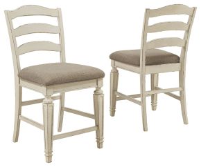 Signature Design by Ashley® D743-124 Realyn - Chipped White - Upholstered Barstool (Set of 2)