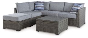Signature Design by Ashley® P297-070 Petal Road - Loveseat Sectional, Ottoman, Table Set (Set of 4) - Gray