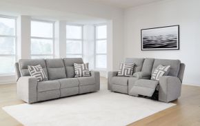 Signature Design by Ashley® 90503/15/18 Biscoe - Pewter - 2 Pc. - Power Reclining Sofa, Power Reclining Loveseat