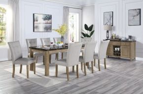 ACME DN00553 Charnell - Dining Table - Marble & Oak Finish