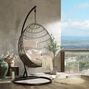 ACME 45082 Vasant - Hanging Chair - Fabric & Wicker