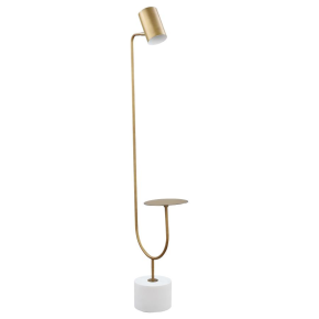 CoasterEssence 923309 Jodie - Adjustable Floor Lamp Side Table - Antique Brass