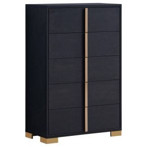 Coaster Fine Furniture 222835 Marceline - 5-Drawer Bedroom Chest - Black