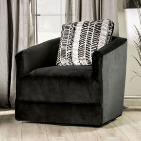 Furniture of America SM5160-CH Modbury - Swivel Chair - Black
