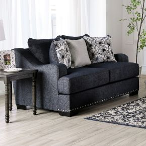 Furniture of America SM1218-LV Sonora - Loveseat - Dark Navy