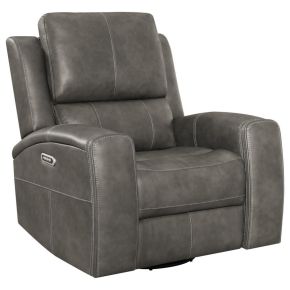 Coaster Fine Furniture 603433PPP Brickston - Triple Power Swivel Glider Recliner - Charcoal