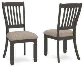 Signature Design by Ashley® D736-01 Tyler Creek - Dining UPH Side Chair (Set of 2) - Slatback - Black / Grayish Brown