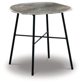 Signature Design by Ashley® T836-6 Laverford - Round End Table - Chrome / Black