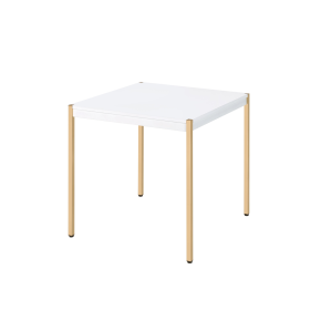 ACME LV00035 Otrac - End Table - White & Gold Finish