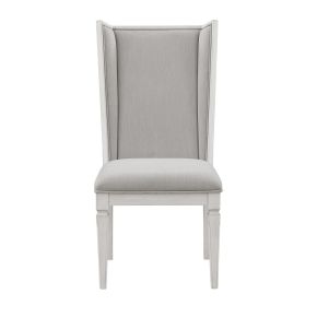ACME DN02275 Katia - Hostess Chair (Set of 2) - Light Gray Linen & Weathered White