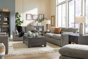 Benchcraft® 11702/38/35/23/14 Benchcraft® 11702/38/35/23/14 Dramatic - 4 Pc. - Sofa, Loveseat, Chair And A Half, Ottoman - Granite