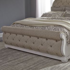 Liberty Furniture 520-BR22FU Abbey Park - King Upholstered Sleigh Footboard - White