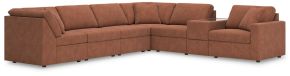 Signature Design by Ashley® 92102S32 Modmax - 7-Piece Sectional With Storage Console And Raf Corner Chair - Spice