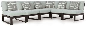 Signature Design by Ashley® P490P1 Beachloft - 6-Piece Outdoor Sectional - Black / Gray