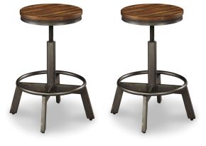 Signature Design by Ashley® D440-024 Torjin - Swivel Stool (Set of 2) - Dark Brown