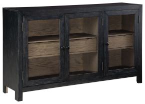 Signature Design by Ashley® A4000508 Lenston - Black / Gray - Accent Cabinet With 3 Doors