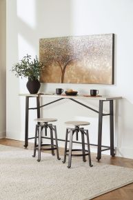 Signature Design by Ashley® D336/52/024(2) Karisslyn - Whitewash / Black - 3 Pc. - Long Counter Table, 2 Stools