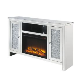 ACME 91775 ACME 91775 Noralie - 36" TV Stand With Fireplace - Mirrored & Faux Diamonds