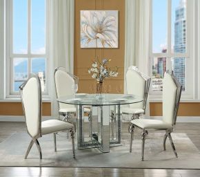 ACME DN00715 Noralie - Dining Table - Mirrored & Faux Diamonds