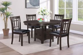 CoasterEveryday 102671-S5 Lavon - 5 Piece Oval Extension Leaf Dining Set - Espresso