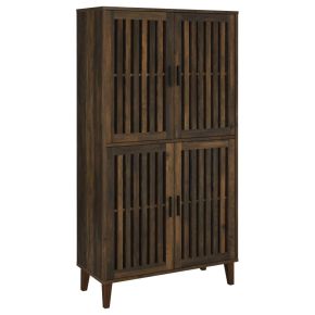 Coaster Fine Furniture 950335 Elouise - 4 Door Engineered Wood Tall Accent Cabinet - Dark Pine