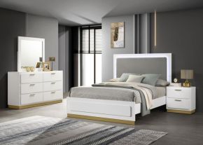 Coaster Fine Furniture 224771KW-S4 Caraway - 4 Piece California King Bedroom Set - White